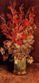 Vase with Gladioli and Carnations Vincent van Gogh